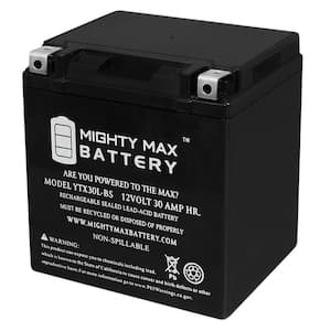 12-Volt 30 Ah 385 CCA AGM Sealed Lead Acid (SLA) Powersport Battery