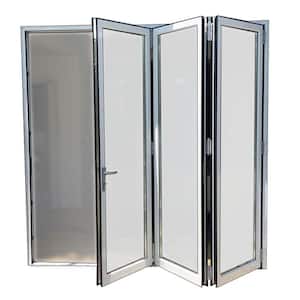 Teza 90 Series 96 in. x 80 in. Left to Right Outswing Aluminum Bi-fold Door White