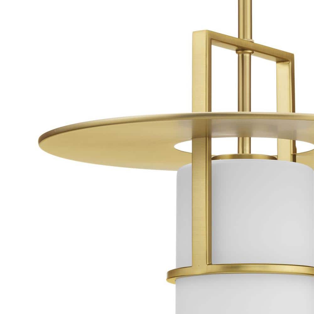 Mystic Brushed Bronze Pendant Light with Etched Glass Shade