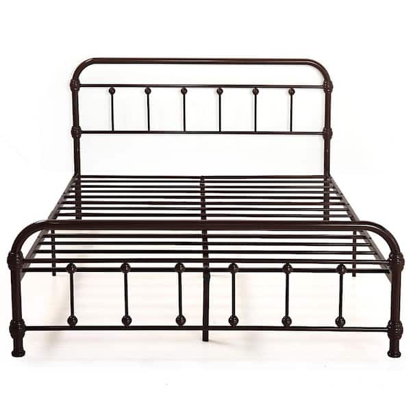 Boyel Living Chocolate Brown Color, Wire Bed Frame Queen