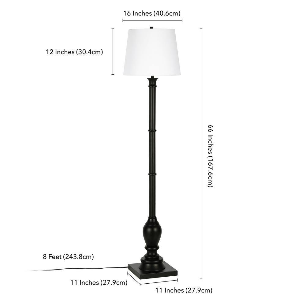 Arcadian Bronze Arc Floor Lamp with Empire Shade