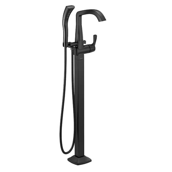 Stryke 1-Handle Freestanding Tub Filler Trim Kit with Handshower in Matte Black (Valve Not Included)