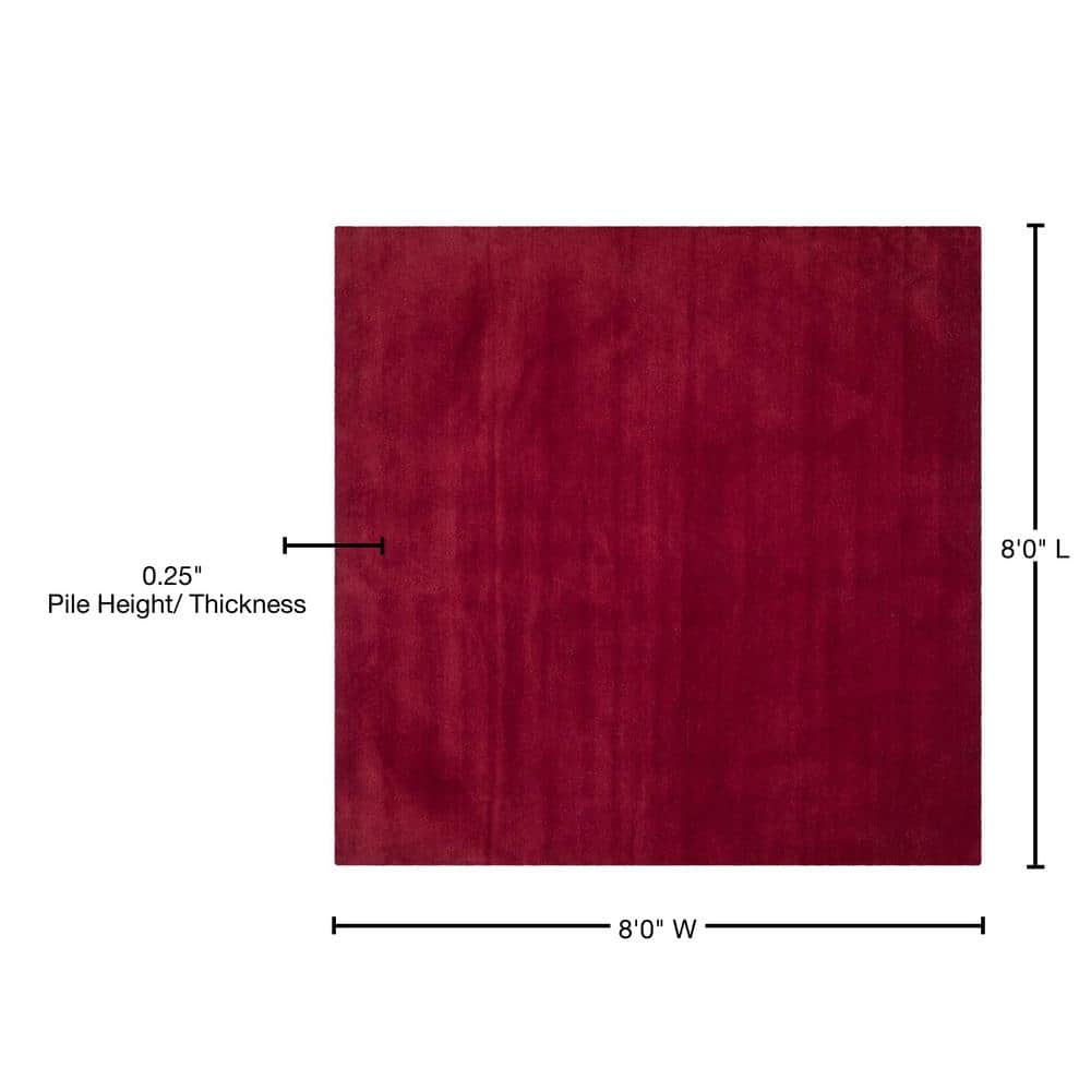 Himalaya Red Wool Handmade Square Area Rug, 8' x 8'