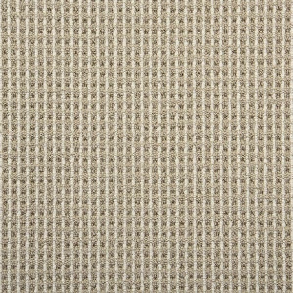 Shenadoah Stripe - Plains/Ivory - Brown 12 ft. 24 oz. Wool Loop Installed Carpet