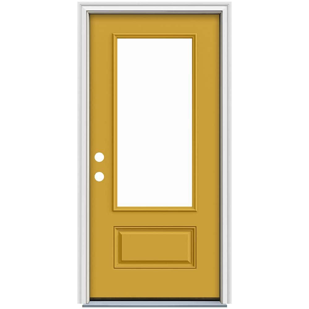 JELD-WEN 36 in. x 80 in. Right-Hand 3/4 Lite Clear Glass Harvest
