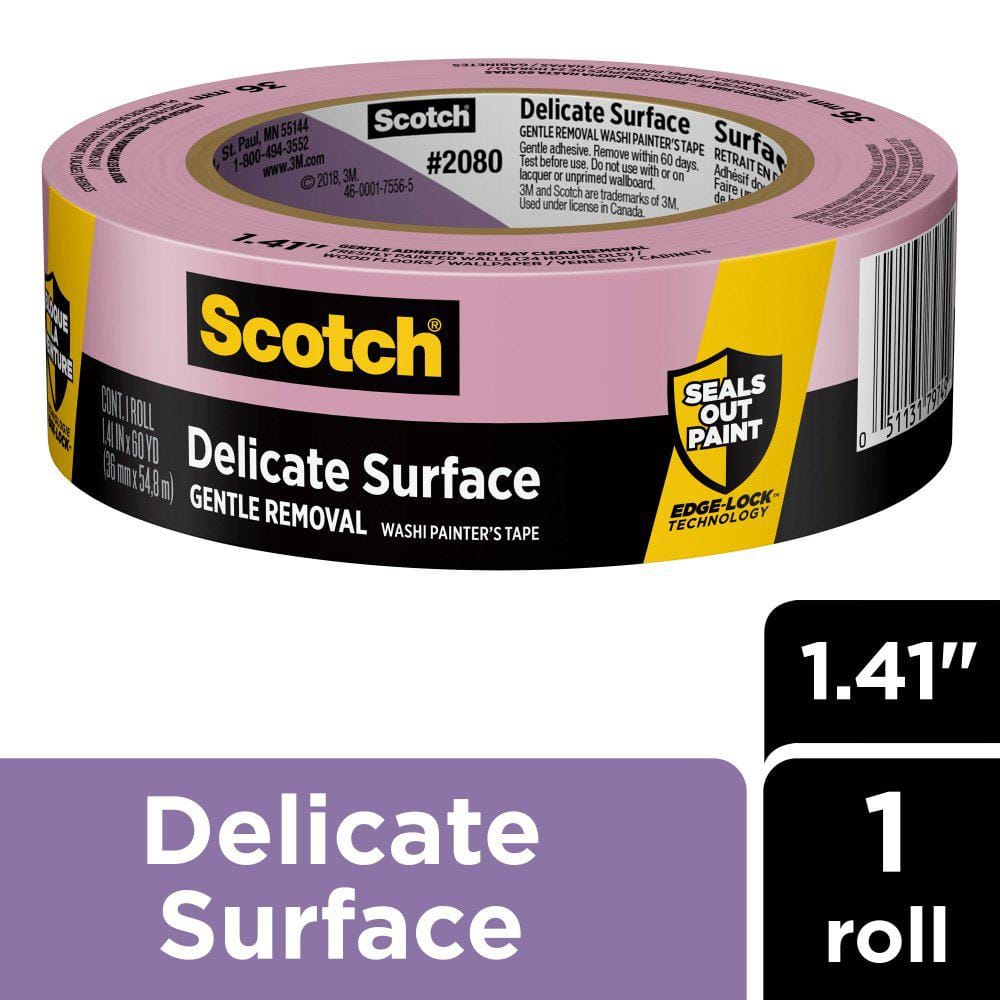 3M Scotch 1.41 in. x 60 yds. Delicate Surface Painter's Tape with Edge-Lock  2080-36EC - The Home Depot