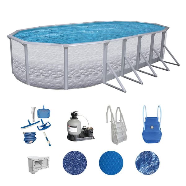 Liberty 18 ft. x 33 ft. Oval 52 in. Deep Hard Sided Above Ground Deluxe Pool Package