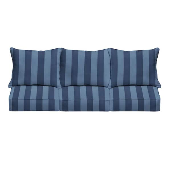 SORRA HOME 27 in. x 30 in. Deep Seating Indoor/Outdoor Couch Pillow and Cushion Set in Preview Capri