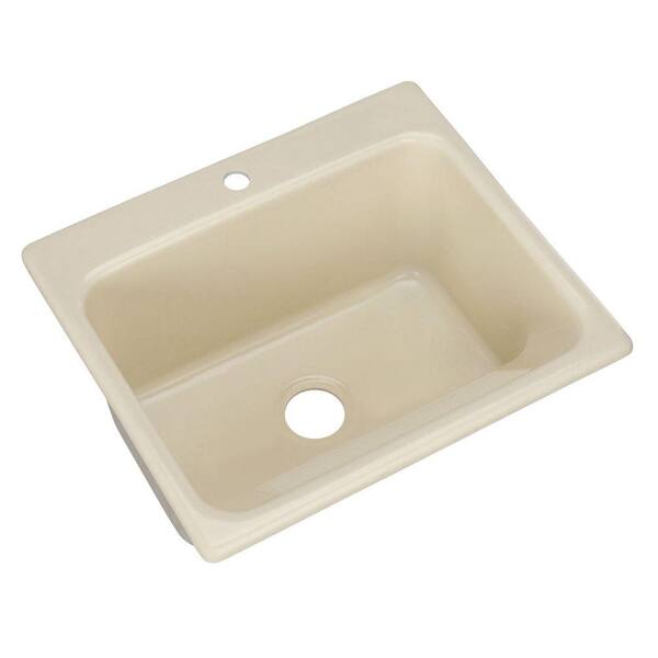 Thermocast Kensington Drop-In Acrylic 25 in. 1-Hole Single Bowl Utility Sink in Bone