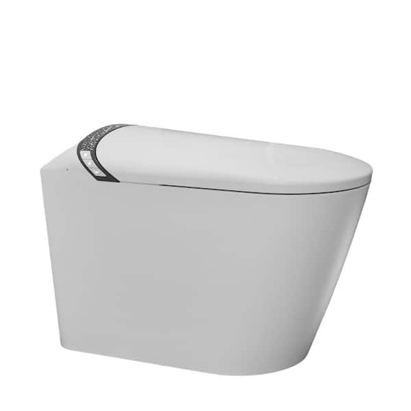 1.28 GPF Elongated Smart Toilet with Bidet Built In with Auto Open/Close Seat and Foot Kick in White
