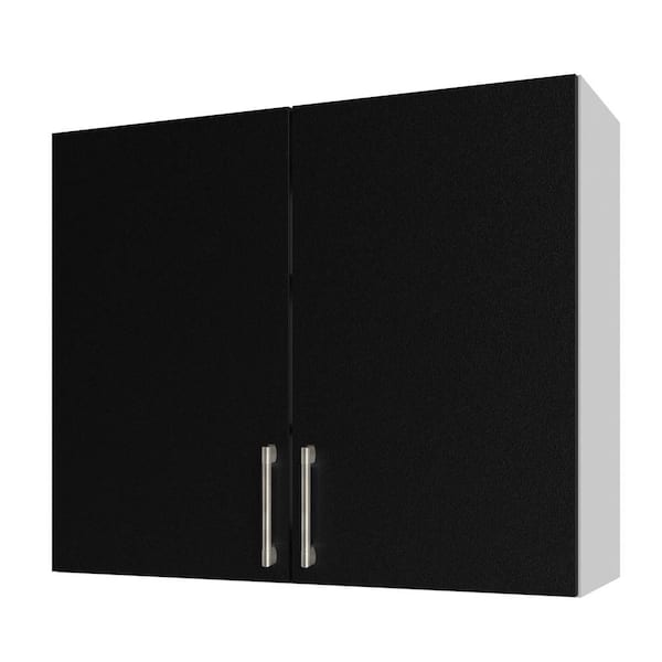 Miami Weatherboard 36 in. X 12 in. X 30 in Outdoor Wall Cabinet in Pitch Black Matte