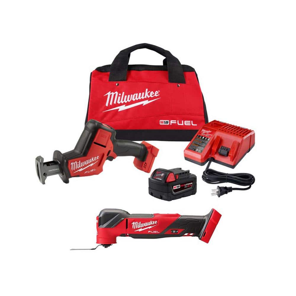 M18 FUEL 18V Lithium-Ion Brushless Cordless HACKZALL Reciprocating Saw Kit W/Oscillating Multi-Tool -  Milwaukee, 2719-21-2836-20