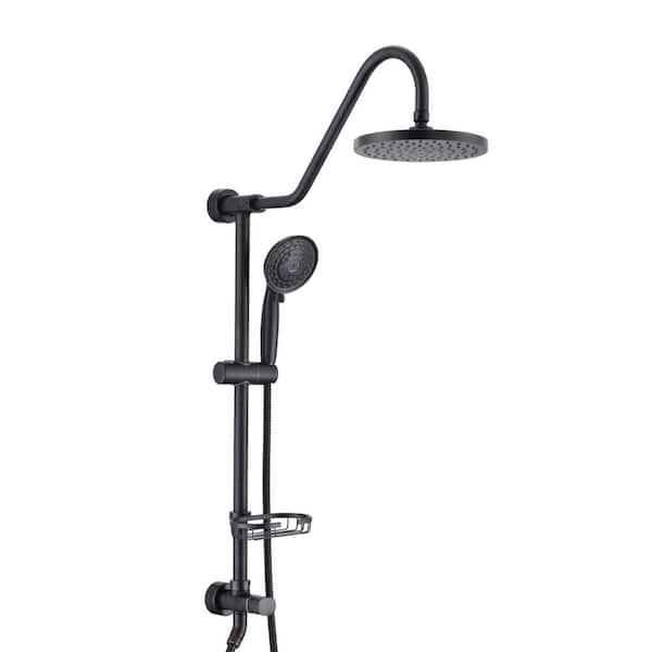 5-Spray Round Handshower Shower Head with Handheld Shower System in Oil-Rubbed Bronze