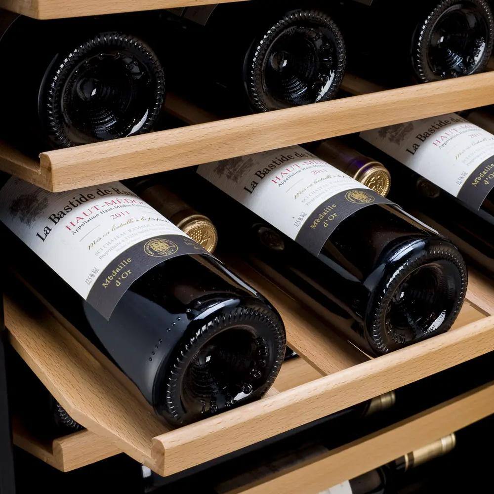 Stainless Steel Dual Zone Freestanding Wine Cooler with LED Lighting