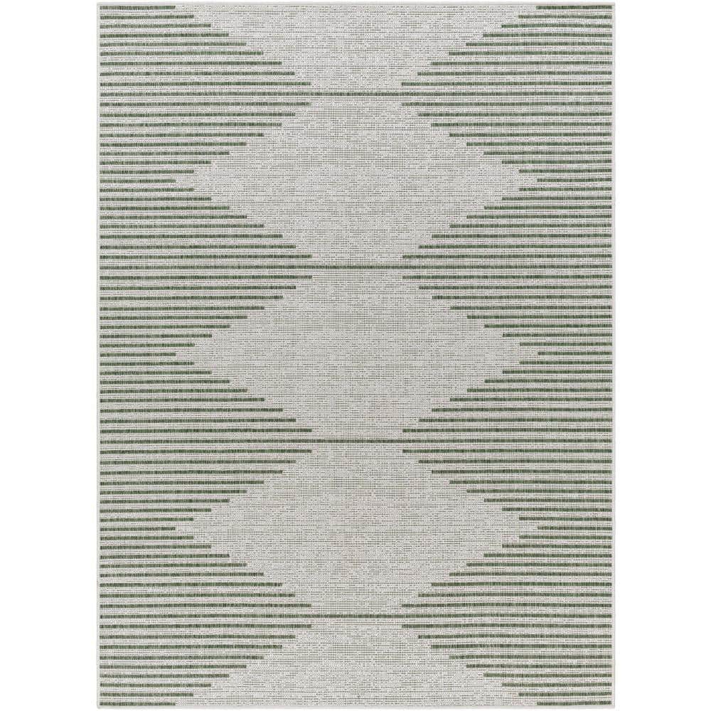 Livabliss Peroti Green Diamond 4 ft. x 6 ft. Indoor/Outdoor Area Rug ...