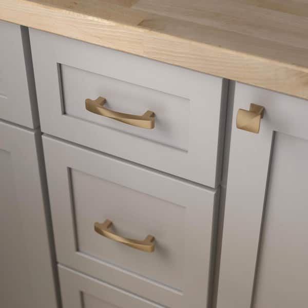 Modern Twist 3 in. (76 mm) Modern Champagne Bronze Cabinet Drawer Pull