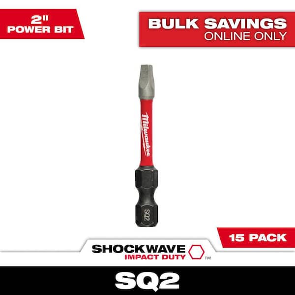 SHOCKWAVE Impact Duty 2 in. Square #2 Alloy Steel Screw Driver Bit (15-Pack)
