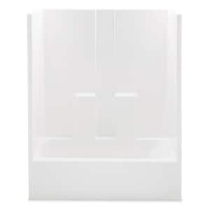 Everyday 60 in. x 30 in. x 74 in. 1-Piece Bath and Shower Kit with Left Drain in White
