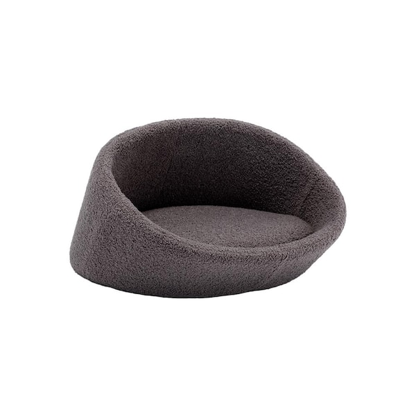Tatayosi Gray Cat Bed Pet Sofa With Solid Wood frame, Cashmere cover, Mid Size