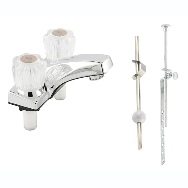 Prime-Line 1.2 GPM at 60 psi Non-Metallic Dual Handle Lavatory Faucet, Chrome