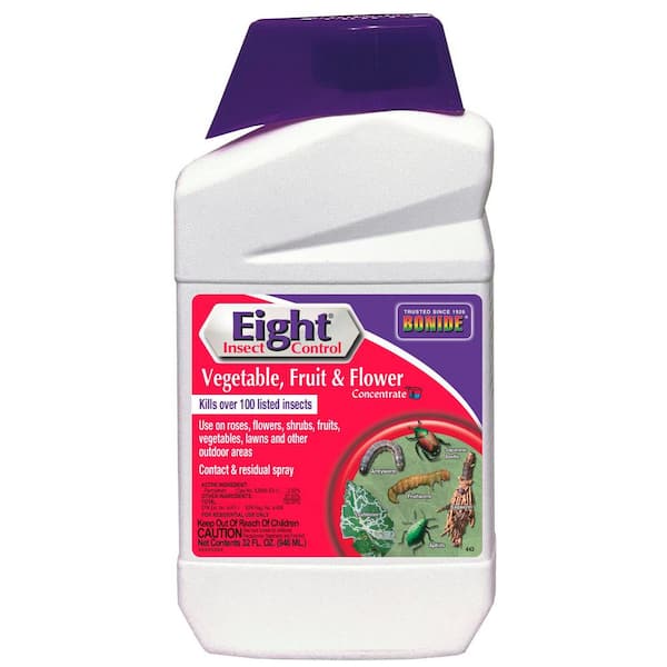 Bonide Eight Insect Control Vegetable, Fruit and Flower, 32 oz Concentrate Long Lasting Insecticide for Beetles and More