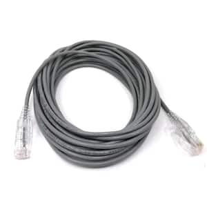 25 ft. CAT 6A 10 Gbps UTP 28 AWG Ultra Slim Ethernet Cable, Gray
