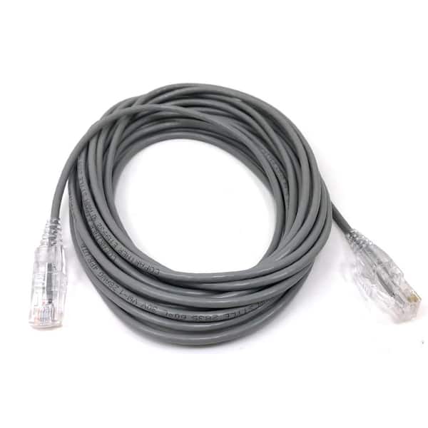 screw difference dividend Micro Connectors, Inc 25 ft. CAT 6A 10 Gbps UTP 28 AWG Ultra Slim Ethernet  Cable, Gray E09-025-SLIM - The Home Depot