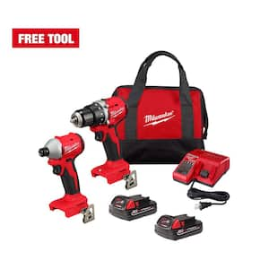 M18 18V Lithium-Ion Brushless Cordless Compact Drill/Impact Combo Kit (2-Tool) w/(2) 2.0 Ah Batteries, Charger & Bag