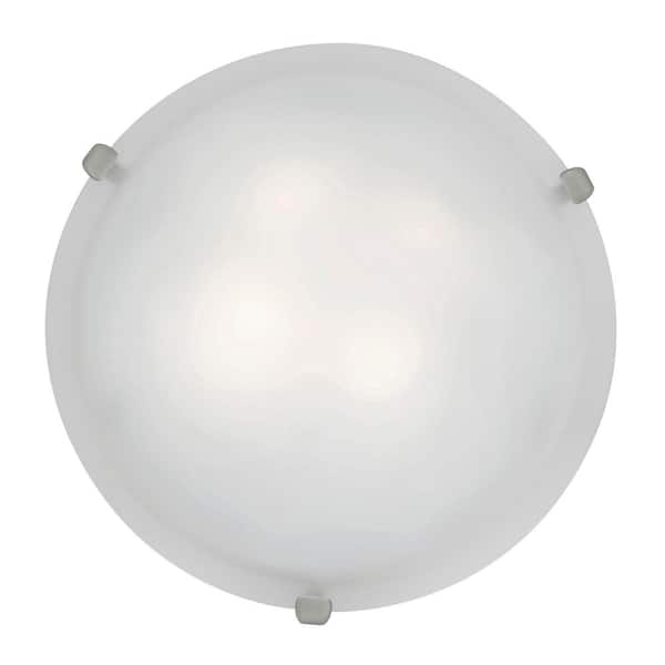 Access Lighting Mona 16 in. 2-Light Brushed Steel Flush Mount