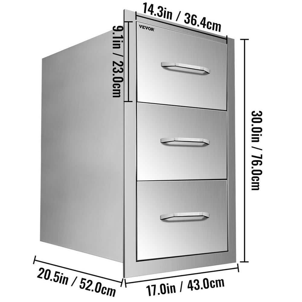 Stainless Steel Outdoor Kitchen Drawers with Paper Towel Holder