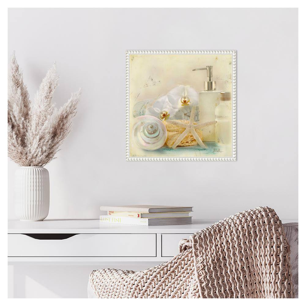 Beaded White Framed Nautical Still Life Canvas Print
