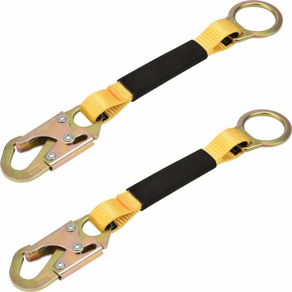 KIWDZFU 18 in. D-Ring Extender Fall Protection with Snap Hook and O Ring ANSI Compliant 2-Pack