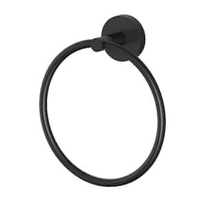 Interbath Wall-Mounted Hand Towel Ring in Matte Black ITBTR46AU1MB