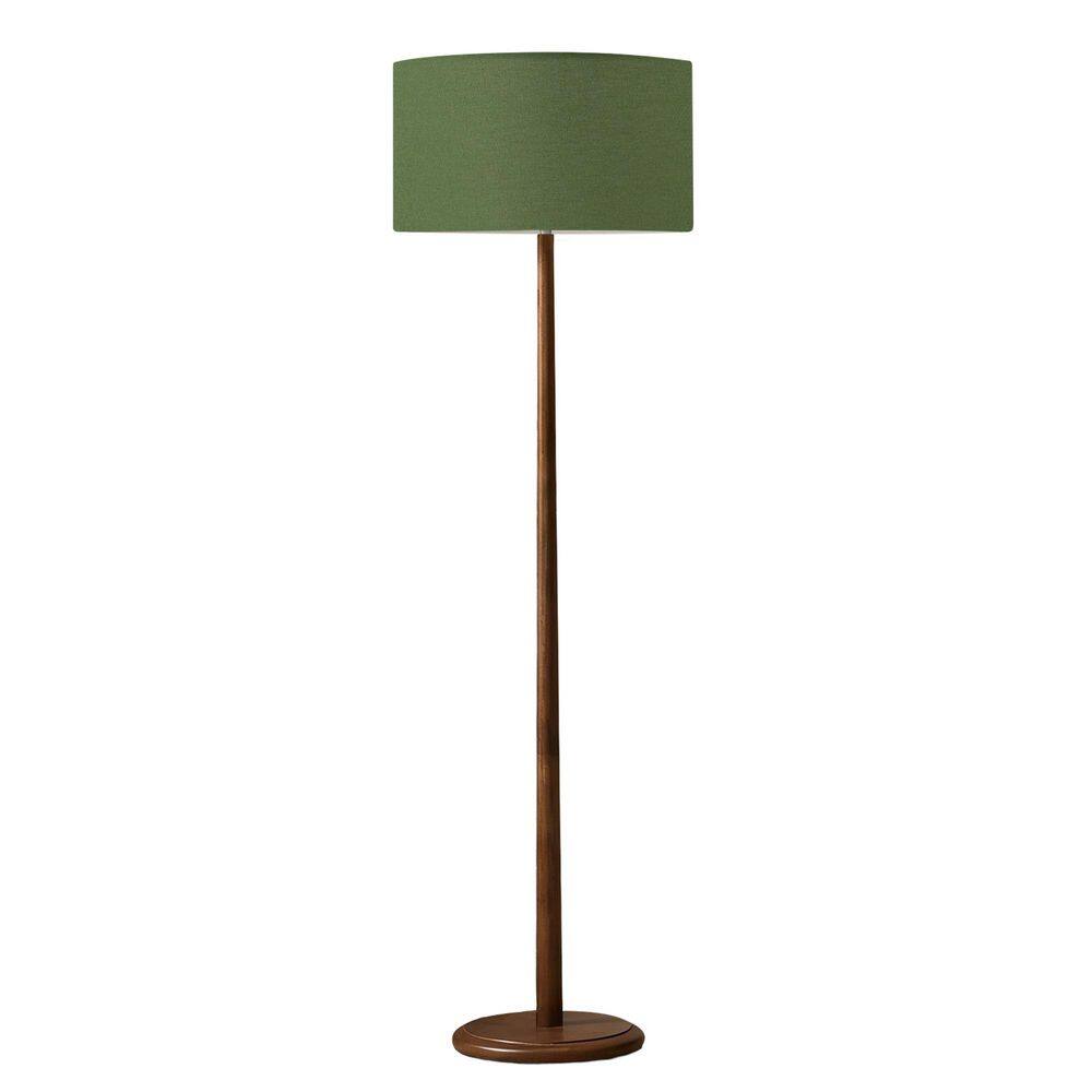 61 in. Green Linen Shade Standard Floor Lamp with Walnut Rubberwood Base and Foot Switch for Living Room or Study Room price history on PriceWatchPro