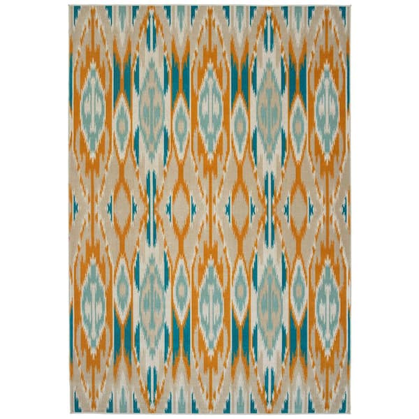 Kaleen Legata Collection Gold 7'10" x 10' Rectangle Residential Indoor-Outdoor Area Rug