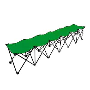 Portable 6-Seater Folding Team Sports Sideline Bench (Green)