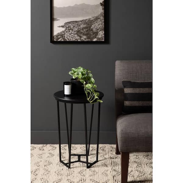 Kate And Laurel Sanzo Metal Drink Table, 9x9x23, Gold And Black