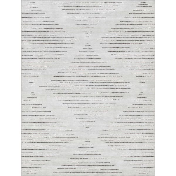 Gray Beige 7 ft. 7 in. x 9 ft. 10 in. Flat-Weave Apollo Moroccan Trellis Lattice Area Rug