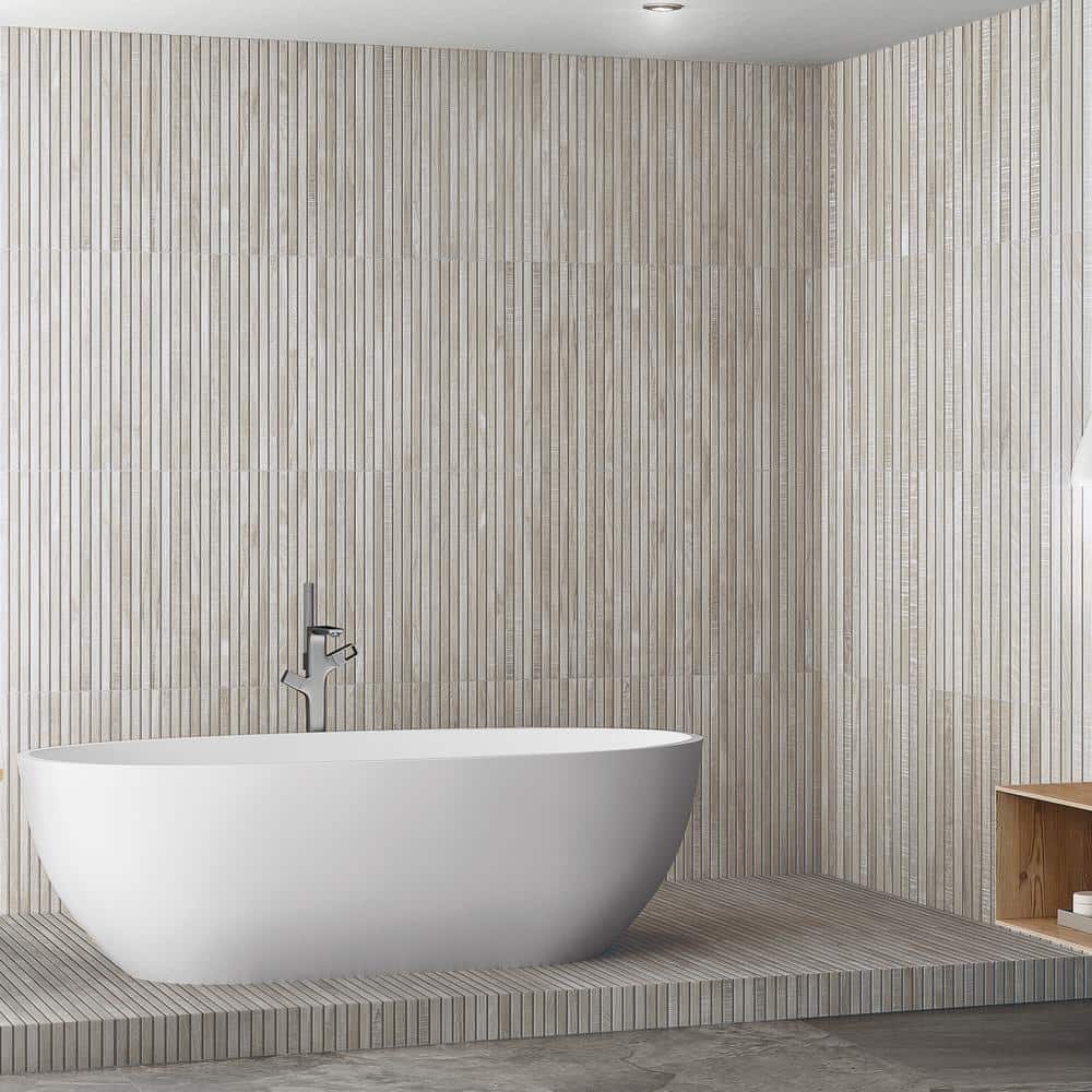 Gray 24x48 Matte Porcelain Wood Look Wall Tile