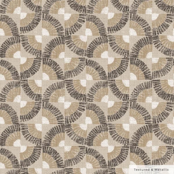 Metallic Neutral Bronze Faux Grasscloth Fans Vinyl Peel and Stick Textured Wallpaper Roll (Covers 60 sq. ft.)