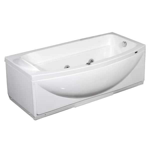 Aston MT601-L 5.6 ft. Whirlpool Tub in White with Left Drain