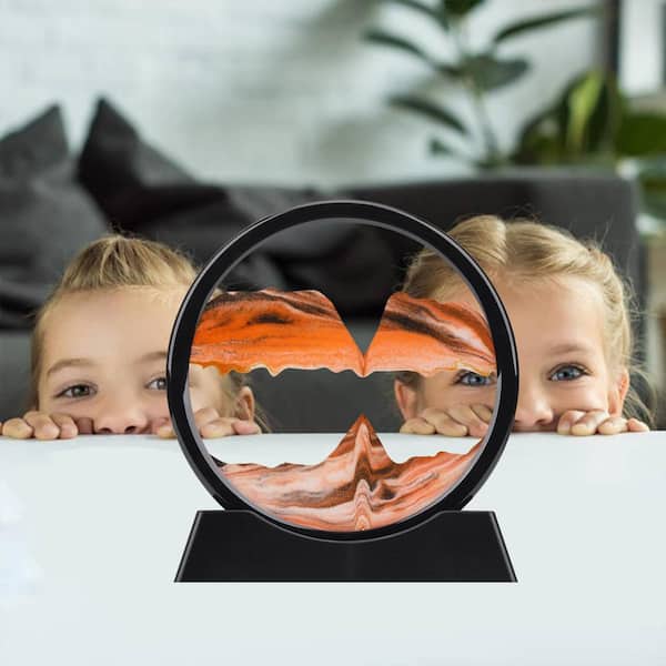 パナマレンコ「Bing II」オフセットリトグラフ　UFO インテリア　アート Afoxsos Orange 3D Moving Sand Art, Liquid Motion Flowing Sand