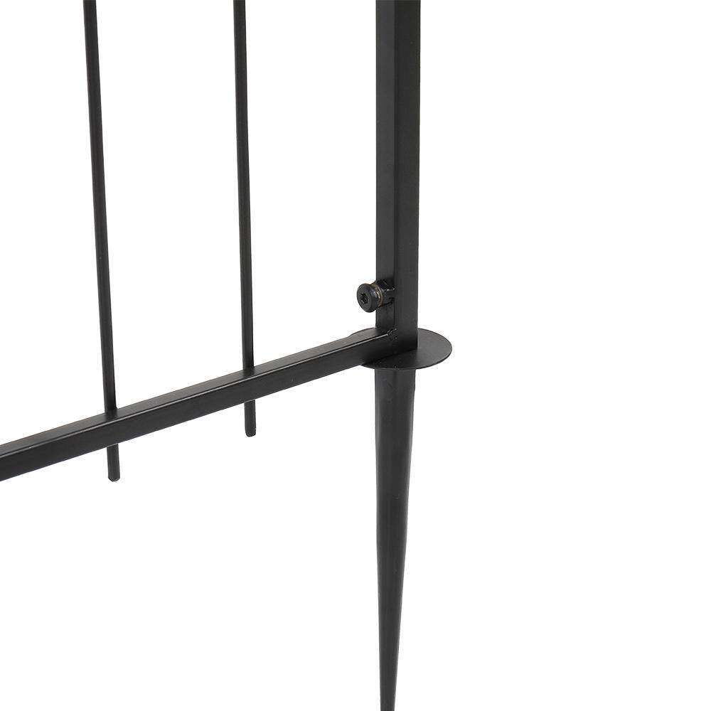 Black Iron Flat Top Garden Arbor Trellis for Climbing Plants