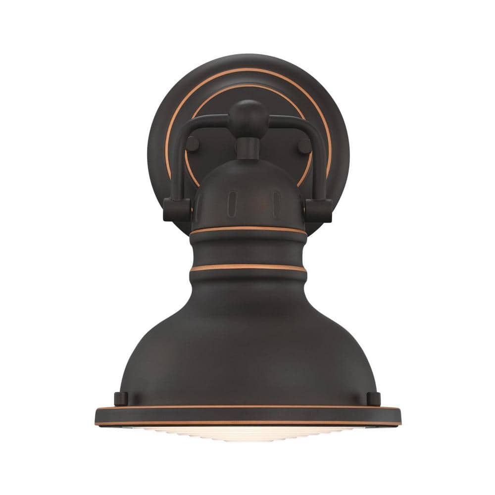 Vintage Oil-Rubbed Bronze Wall Fixture with Frosted Lens