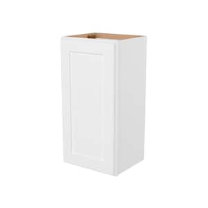 Easy-DIY 15-in W x 12-in D x 30-in H in Shaker White Ready to Assemble Wall Kitchen Cabinet 1 Door-2 Shelves
