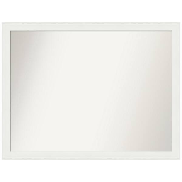 Amanti Art Vanity White Narrow 43.5 in. x 33.5 in. Custom Non-Beveled Recycled Polystyrene Framed Bathroom Vanity Wall Mirror