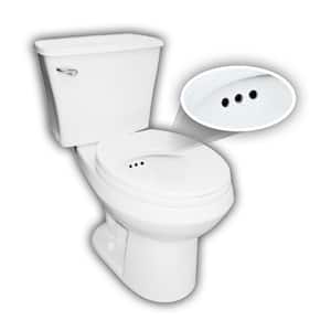 2-piece 1.28 GPF Single Flush Round Toilet with Patented Overflow Protection Technology in White with Seat