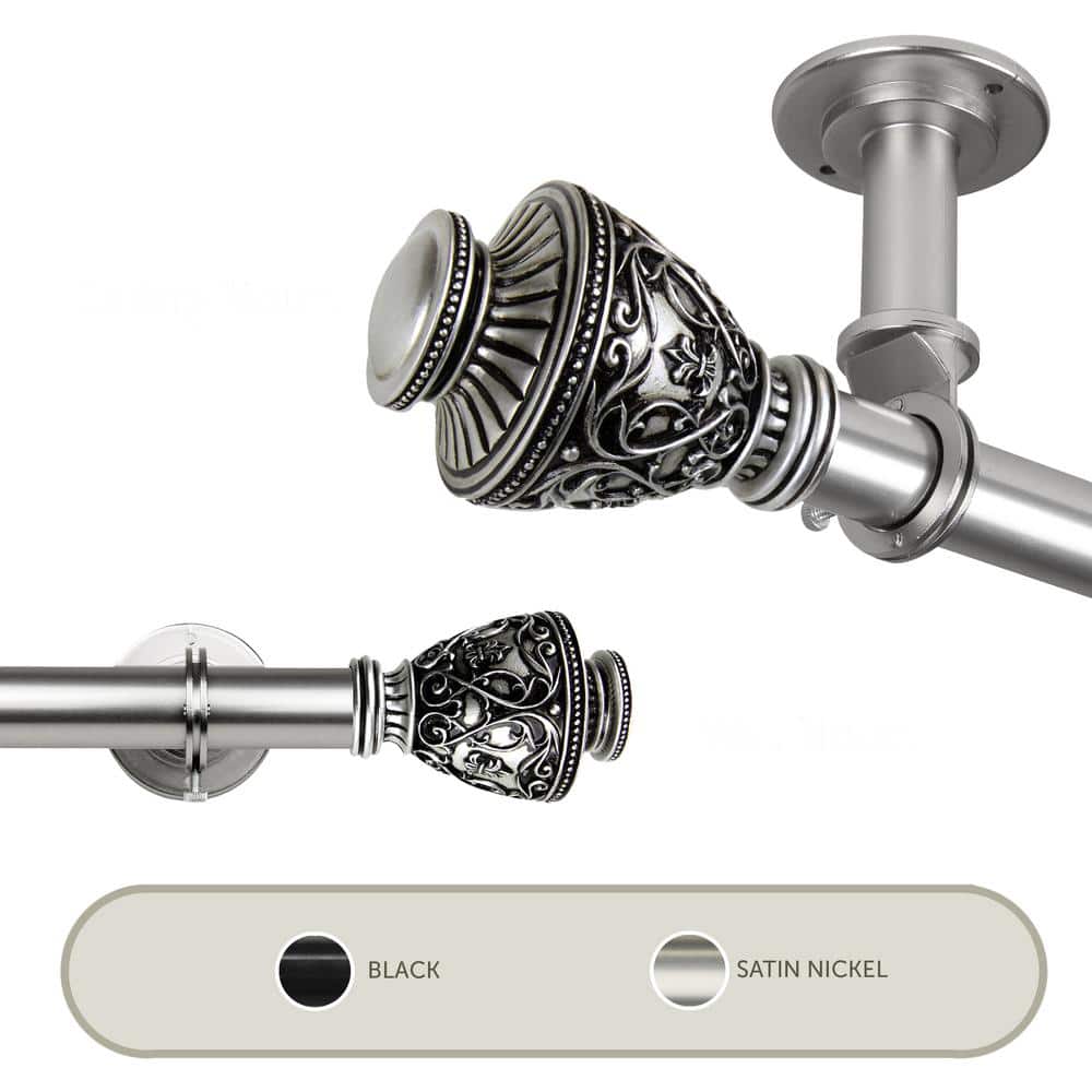 Veda Ceiling 48 in. - 84 in., 1 in. Dia Single Curtain Rod/ Room Divider in Satin Nickel price history on PriceWatchPro