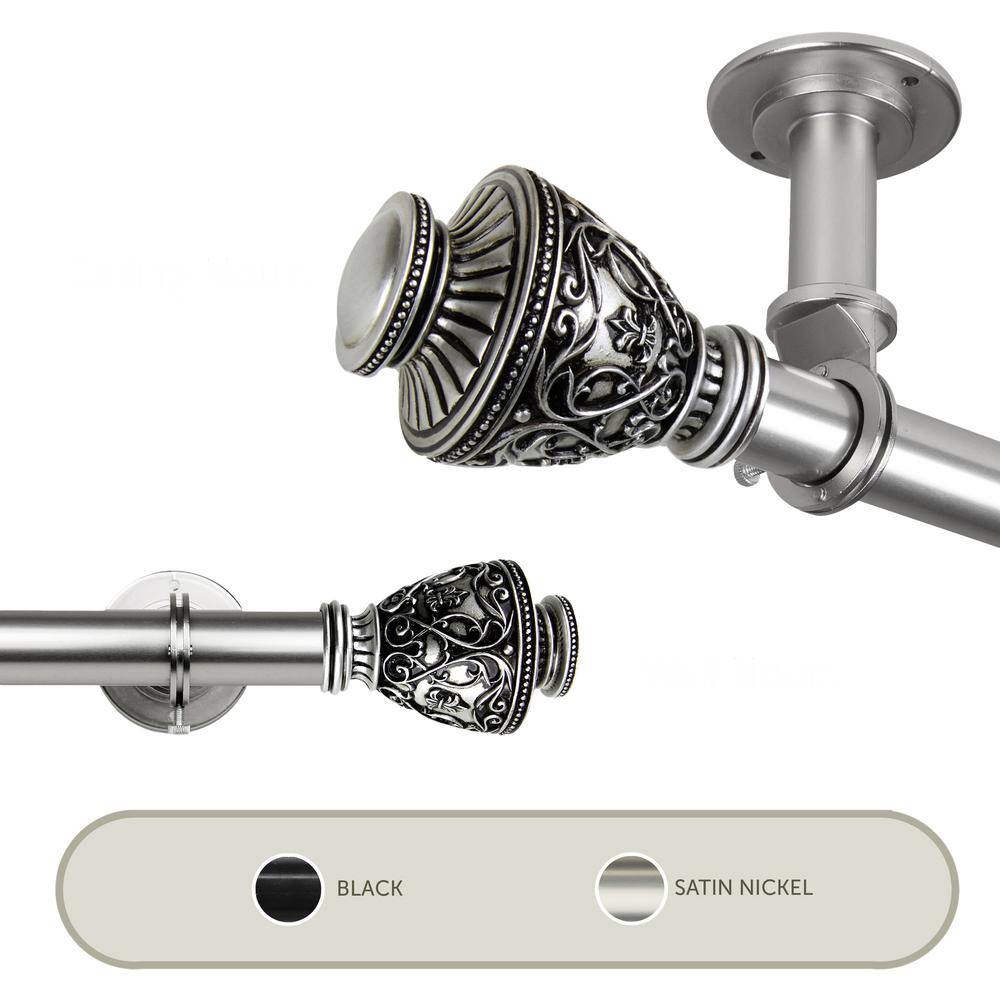 Veda Ceiling 120 in. - 170 in., 1 in. Dia Single Curtain Rod/ Room Divider in Satin Nickel price history on PriceWatchPro