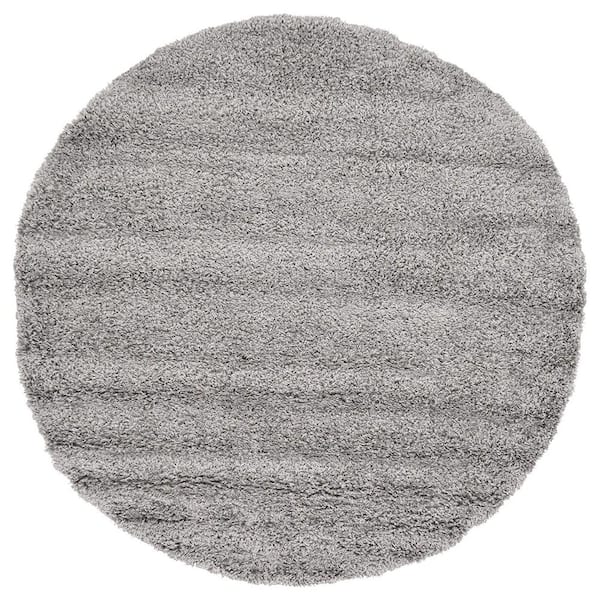 Unbranded Gray ​Polypropylene 6 ft. x 6 ft. Solid Color Indoor Round Area Rug